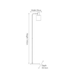 Ruma Tall Minimalist White Floor Lamp with Marble Foot & Gold Detail - thumbnail 4