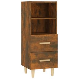 Berkfield Home Sideboard Smoked Oak 34.5x34x90 cm Engineered Wood in Brown - thumbnail 2