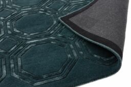 The Rug Shop UK Teal Handmade Geometric Luxurious Easy To Clean Area Rug - Size: 120 cm x 170 cm - thumbnail 5