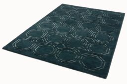 The Rug Shop UK Teal Handmade Geometric Luxurious Easy To Clean Area Rug - Size: 120 cm x 170 cm - thumbnail 3