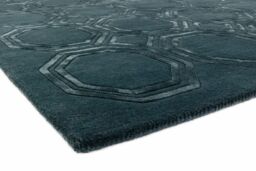 The Rug Shop UK Teal Handmade Geometric Luxurious Easy To Clean Area Rug - Size: 120 cm x 170 cm - thumbnail 4