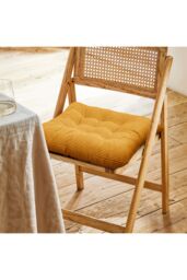 Living and Home Set of 4 Comfortable Square Chair Cushions in Yellow - thumbnail 3