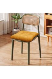 Living and Home Set of 4 Comfortable Square Chair Cushions in Yellow - thumbnail 4