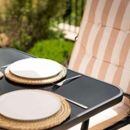Hectare 6 Seater Dining Set with Reversible Cushions & Parasol in Beige - thumbnail 3