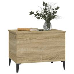 Berkfield Home Coffee Table Sonoma Oak 60x44.5x45 cm Engineered Wood in Brown - thumbnail 4