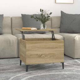 Berkfield Home Coffee Table Sonoma Oak 60x44.5x45 cm Engineered Wood in Brown - thumbnail 2