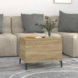 Berkfield Home Coffee Table Sonoma Oak 60x44.5x45 cm Engineered Wood in Brown - thumbnail 3