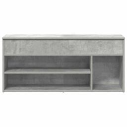 Berkfield Home Shoe Bench Concrete Grey 102x30.5x45 cm Engineered Wood - thumbnail 4