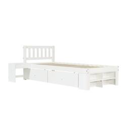 Merax White 3ft Single Storage Bed Frame with Drawers & Bedside Table - thumbnail 8
