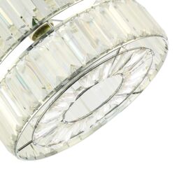 Happy Homewares Modern Chic Double Tier Pendant Shade with Rows of Clear Acrylic Prisms in Silver - thumbnail 3