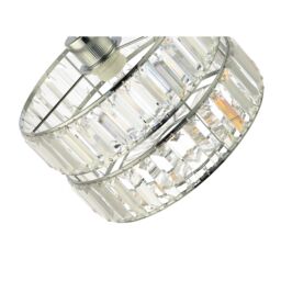 Happy Homewares Modern Chic Double Tier Pendant Shade with Rows of Clear Acrylic Prisms in Silver - thumbnail 4