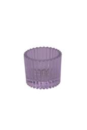 KDMD Lilac Ribbed Glass Tealight Holder 4.5cm 10 Pack - thumbnail 1