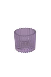 KDMD Lilac Ribbed Glass Tealight Holder 4.5cm 10 Pack - thumbnail 2