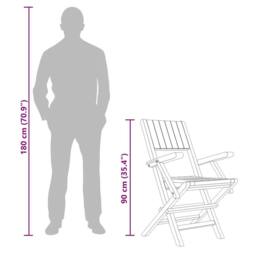 Berkfield Home Folding Garden Chairs 6 pcs 55x61x90 cm Solid Wood Teak in Brown - Size: 55 x 61 x 90 cm - thumbnail 6