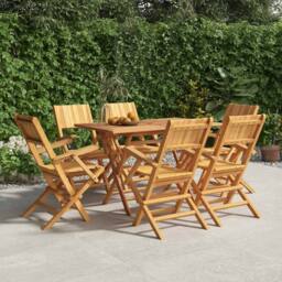Berkfield Home Folding Garden Chairs 6 pcs 55x61x90 cm Solid Wood Teak in Brown - Size: 55 x 61 x 90 cm - thumbnail 2