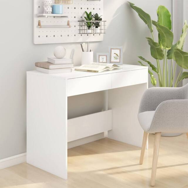 Berkfield Home Sturdy Desk White 101x50x76.5 cm Engineered Wood - image 1