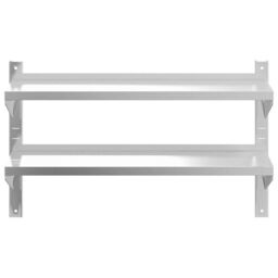 Berkfield Home 2-Tier Wall Shelf 100x23.5x60 cm Silver Stainless Steel - thumbnail 5