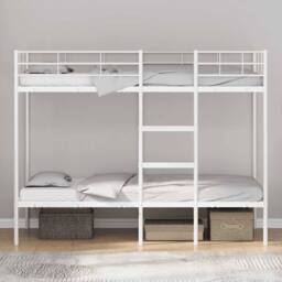 Berkfield Home Bunk Bed without Mattress White 90x190 cm Single Steel - thumbnail 3