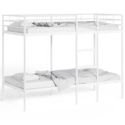 Berkfield Home Bunk Bed without Mattress White 90x190 cm Single Steel - thumbnail 4