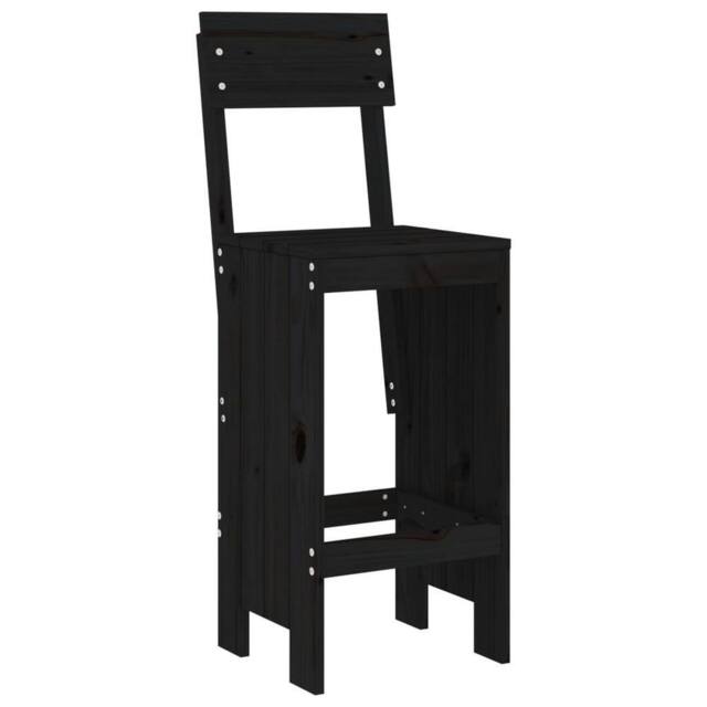 Berkfield Home Beautiful Bar Stools 2 pcs Black 40x48.5x115.5 cm Solid Wood Pine - image 1