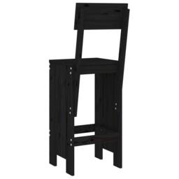 Berkfield Home Beautiful Bar Stools 2 pcs Black 40x48.5x115.5 cm Solid Wood Pine - thumbnail 6