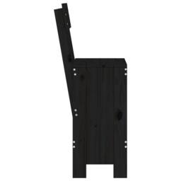 Berkfield Home Beautiful Bar Stools 2 pcs Black 40x48.5x115.5 cm Solid Wood Pine - thumbnail 5