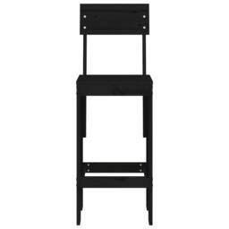 Berkfield Home Beautiful Bar Stools 2 pcs Black 40x48.5x115.5 cm Solid Wood Pine - thumbnail 4