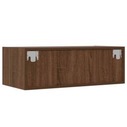 Berkfield Home TV Cabinet with LED Lights Brown Oak 75x35.5x25 cm - thumbnail 9