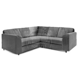 Furnishings For Less UK Ferguson 5 Seater Fabric Corner Sofa L Shaped Jumbo Cord - Full Back in Grey - thumbnail 1