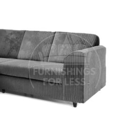 Furnishings For Less UK Ferguson 5 Seater Fabric Corner Sofa L Shaped Jumbo Cord - Full Back in Grey - thumbnail 2