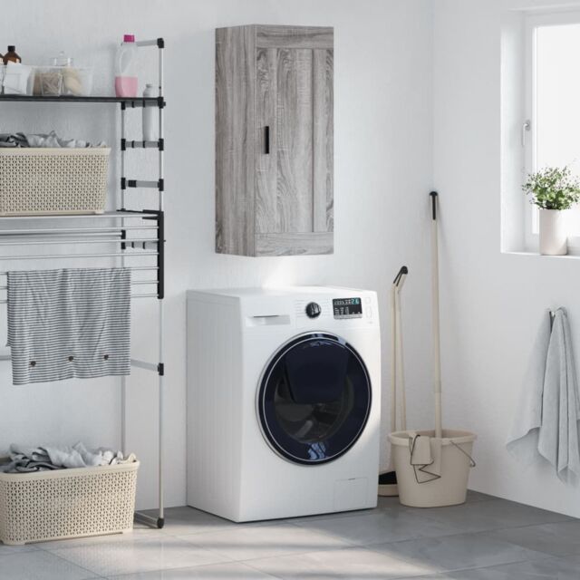 Berkfield Home Wall Mounted Cabinet Grey Sonoma 34.5x34x90 cm Engineered Wood - image 1