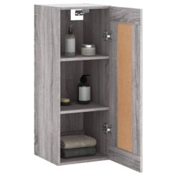 Berkfield Home Wall Mounted Cabinet Grey Sonoma 34.5x34x90 cm Engineered Wood - thumbnail 5