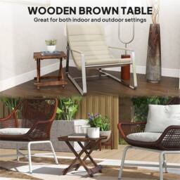 Nordara Carbonised Wooden Folding Garden Table Portable Outdoor Side Table in Brown - Size: 100 cm x 15 cm - thumbnail 5