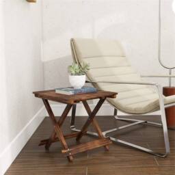 Nordara Carbonised Wooden Folding Garden Table Portable Outdoor Side Table in Brown - Size: 100 cm x 15 cm - thumbnail 2