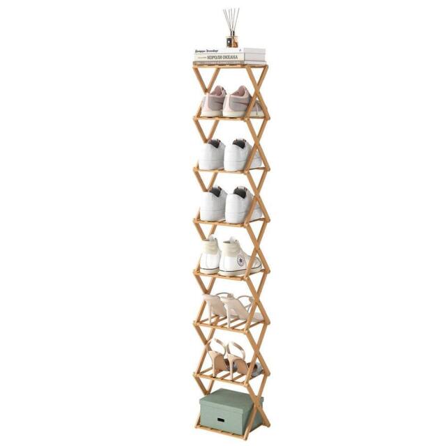SPETLEK 8-Tier Bamboo Shoe Rack - Vertical Space Wood in Natural - Size: 0.6m2 - image 1