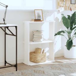 Berkfield Home Bookcase 3-Tier White 60x30x80 cm Engineered Wood - Size: 60 x 30 x 80 cm - thumbnail 3