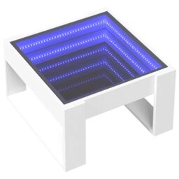 Berkfield Home Coffee Table with Infinity LED White 50x53x30 cm - Size: 50 x 53 x 30 cm - thumbnail 3