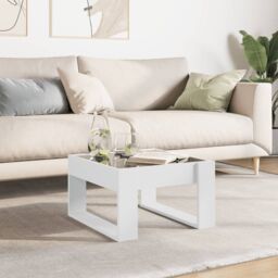 Berkfield Home Coffee Table with Infinity LED White 50x53x30 cm - Size: 50 x 53 x 30 cm - thumbnail 4