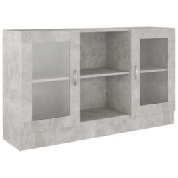 Berkfield Home Vitrine Cabinet Concrete Grey 120x30.5x70 cm Engineered Wood - thumbnail 2