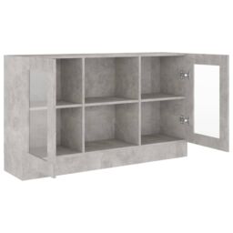 Berkfield Home Vitrine Cabinet Concrete Grey 120x30.5x70 cm Engineered Wood - thumbnail 5