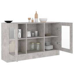 Berkfield Home Vitrine Cabinet Concrete Grey 120x30.5x70 cm Engineered Wood - thumbnail 4