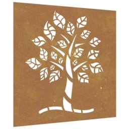 Berkfield Home Garden Wall Decoration 55x55 cm Corten Steel Tree Design in Brown