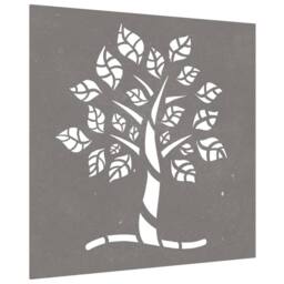 Berkfield Home Garden Wall Decoration 55x55 cm Corten Steel Tree Design in Brown - thumbnail 3