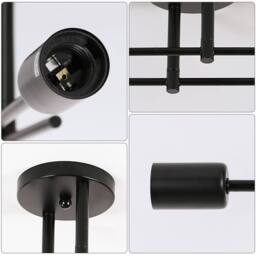 Pheashine Black 2-Light Linear Semi Flush Ceiling Light, E27 Base, Bulbs Not - thumbnail 4