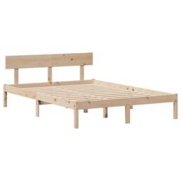 Berkfield Home Beautiful Bed Frame without Mattress 120x190 cm Small Double Soli in Light Tan - thumbnail 7