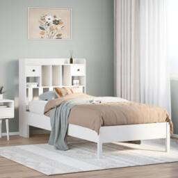 Berkfield Home Bookcase Bed without Mattress White 90x190 cm Single Solid Wood Pine - thumbnail 2
