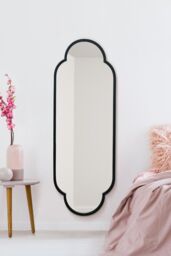 MirrorOutlet Black Metal Framed Double Arched Oval Wall Mirror 150 X 52CM - Size: 1 Pack - thumbnail 1