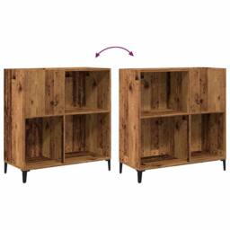 Berkfield Home Record Cabinet Old Wood 84.5x38x89 cm Engineered Wood in Brown - thumbnail 7