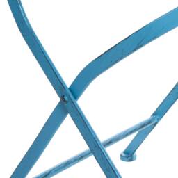 Wyld and Coco Prestige Peacock Folding Garden Chairs Set of 2 Blue Iron Frame - thumbnail 9