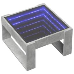 Berkfield Home Decorative Coffee Table with Infinity LED Concrete Grey 50x53x30 cm - Size: 50 x 53 x 30 cm - thumbnail 1